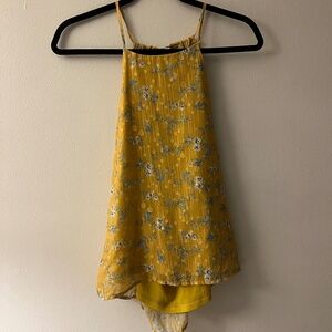 Francesca's Small Yellow Floral Tank top